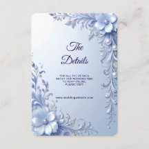 Fleurs Ornées Bleues avec Détail de Perles Enclosu