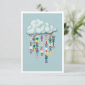 Carte D'accompagnement Fleurs pluvieuses (Debout devant)