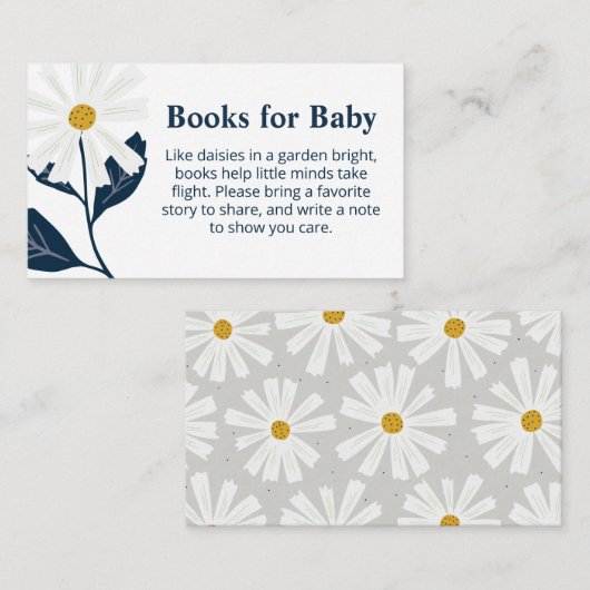 Carte d'accompagnement Fleurs pour Bébé Daisy Book (Devant / Derrière)