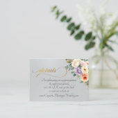 Carte D'accompagnement Fleurs printanières, Code QR - Argent (Debout devant)