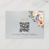 Carte D'accompagnement Fleurs printanières, Code QR - Argent (Dos)