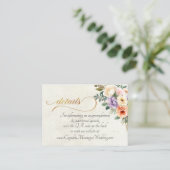 Carte D'accompagnement Fleurs printanières, code QR - Crème (Debout devant)