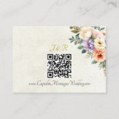 Carte D'accompagnement Fleurs printanières, code QR - Crème (Dos)