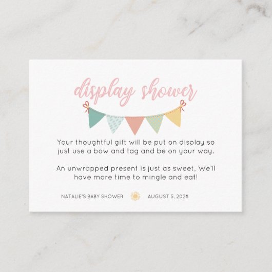 Carte D'accompagnement Fleurs printanières Papillon rose Fille Affichage (Devant)