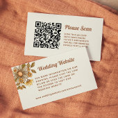 Carte D'accompagnement Fleurs rétro | Site Mariage Code QR