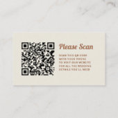 Carte D'accompagnement Fleurs rétro | Site Mariage Code QR (Dos)