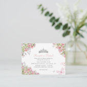 Carte D'accompagnement Fleurs rose et vert papillons (Debout devant)