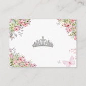 Carte D'accompagnement Fleurs rose et vert papillons (Dos)
