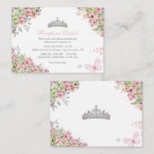 Carte D'accompagnement Fleurs rose et vert papillons (Devant / Derrière)