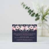 Carte D'accompagnement Fleurs rose pâle - Navy | (Debout devant)