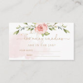 Carte D'accompagnement Fleurs rose poudré or devinez combien de bonbons (Devant)