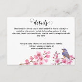 Carte D'accompagnement Fleurs roses Aquarelle Mariage féminine (Devant)