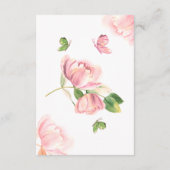 Carte D'accompagnement Fleurs roses chaudes vert feuille papillons mariag (Dos)