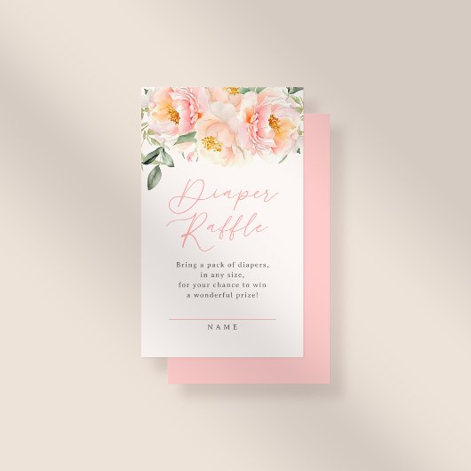 Carte D'accompagnement Fleurs roses douces Fille Baby shower Déchet Raffl