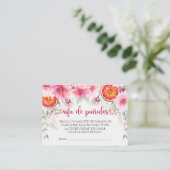 Carte D'accompagnement Fleurs roses Espagnol Baby shower de calamars (Debout devant)