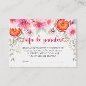 Carte D'accompagnement Fleurs roses Espagnol Baby shower de calamars (Devant)