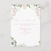 Carte D'accompagnement Fleurs roses et vertes, élégants détails (Devant)