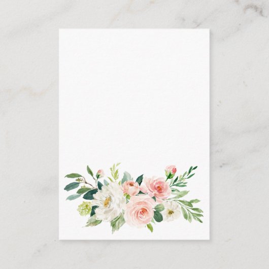 Carte D'accompagnement Fleurs Roses Fluides Verdure Affichage Douche (Dos)