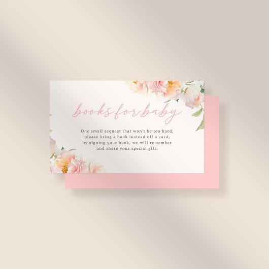 Carte D'accompagnement Fleurs Roses Jolies Livres Baby showers Fille Pour
