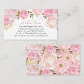 Carte D'accompagnement Fleurs roses Réserver En remplacement, Apporter un (Devant / Derrière)