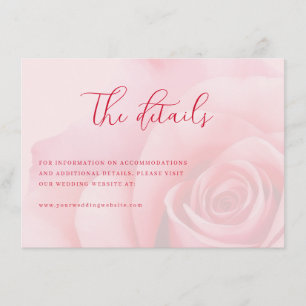 Carte D'accompagnement Fleurs roses romantiques