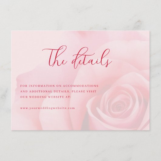 Carte D'accompagnement Fleurs roses romantiques (Devant)