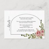 Carte D'accompagnement Fleurs roses rose et arches à fleurs mariage (Devant)