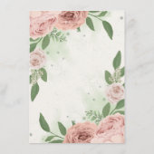 Carte D'accompagnement fleurs roses rousses verdure botanique (Dos)