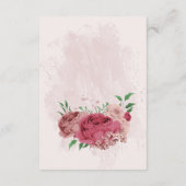 Carte D'accompagnement fleurs roses vert feuille détails mariages (Dos)