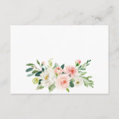 Carte D'accompagnement Fleurs Roses Vierges Réception Mariage (Dos)