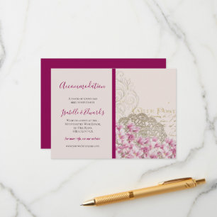 Carte D'accompagnement Fleurs Roses Vintage Paris Au Printemps Bourgogne