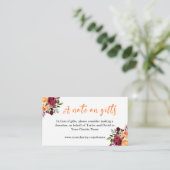 Carte D'accompagnement Fleurs rouges et orange Mariage A Note sur les cad (Debout devant)