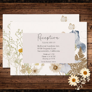 Carte D'accompagnement Fleurs sauvages à la réception de mariage à la crè