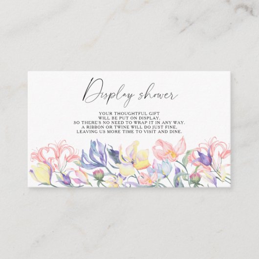 Carte D'accompagnement Fleurs sauvages - Affichage de douche (Devant)