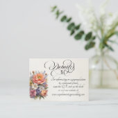 Carte D'accompagnement Fleurs sauvages aquarelle, code QR - Crème (Debout devant)
