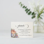 Carte D'accompagnement Fleurs sauvages aquarelle, code QR - ivoire (Debout devant)