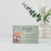 Carte D'accompagnement Fleurs sauvages aquarelle, code QR - Sauge (Debout devant)