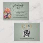 Carte D'accompagnement Fleurs sauvages aquarelle, code QR - Sauge (Devant / Derrière)