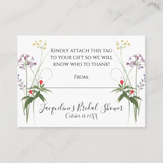 Carte D'accompagnement Fleurs sauvages aquarelle fleurs et abeille en exp (Dos)