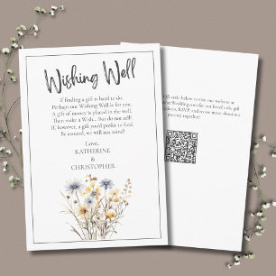Carte D'accompagnement Fleurs sauvages Bleus Mariage Formel Wishing well