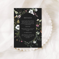 Fleurs sauvages botaniques foncés | Détails du Mar