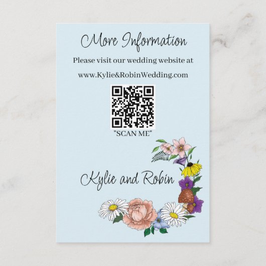 Carte D'accompagnement Fleurs sauvages champignons bleus (Dos)