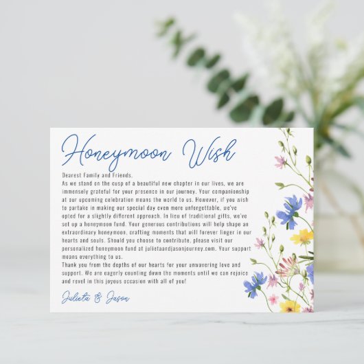 Carte D'accompagnement Fleurs sauvages contemporains de prairie bien dési (Debout devant)