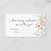 Carte D'accompagnement Fleurs sauvages d'aquarelle devinent combien de bo (Devant)