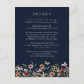 Carte D'accompagnement Fleurs sauvages de la Marine Blue Boho (Devant)