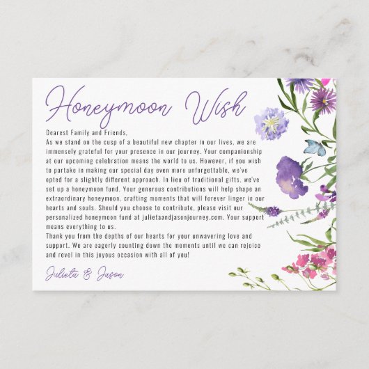 Carte D'accompagnement Fleurs Sauvages de Prairie Contemporaines Puits de (Devant)