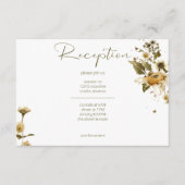 Carte D'accompagnement Fleurs sauvages d'été et Mariage de réception (Devant)