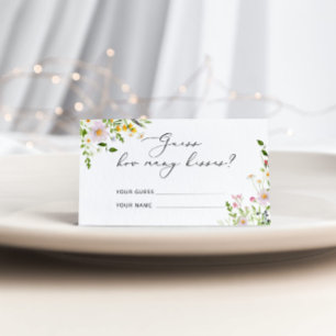 Carte D'accompagnement Fleurs sauvages devinez combien de baisers jeu nup