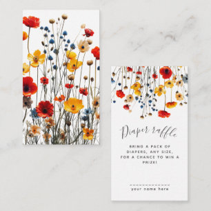 Carte D'accompagnement Fleurs sauvages Élégant Baby Shower Tirage au sort