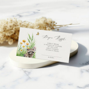 Carte D'accompagnement Fleurs sauvages Forest Cute Racoon Déchets Raffle